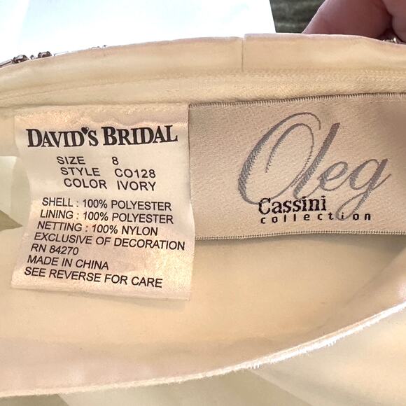 Oleg Cassini Collection Strapless Satin Princess Wedding Dress Size 8 - Picture 15 of 16